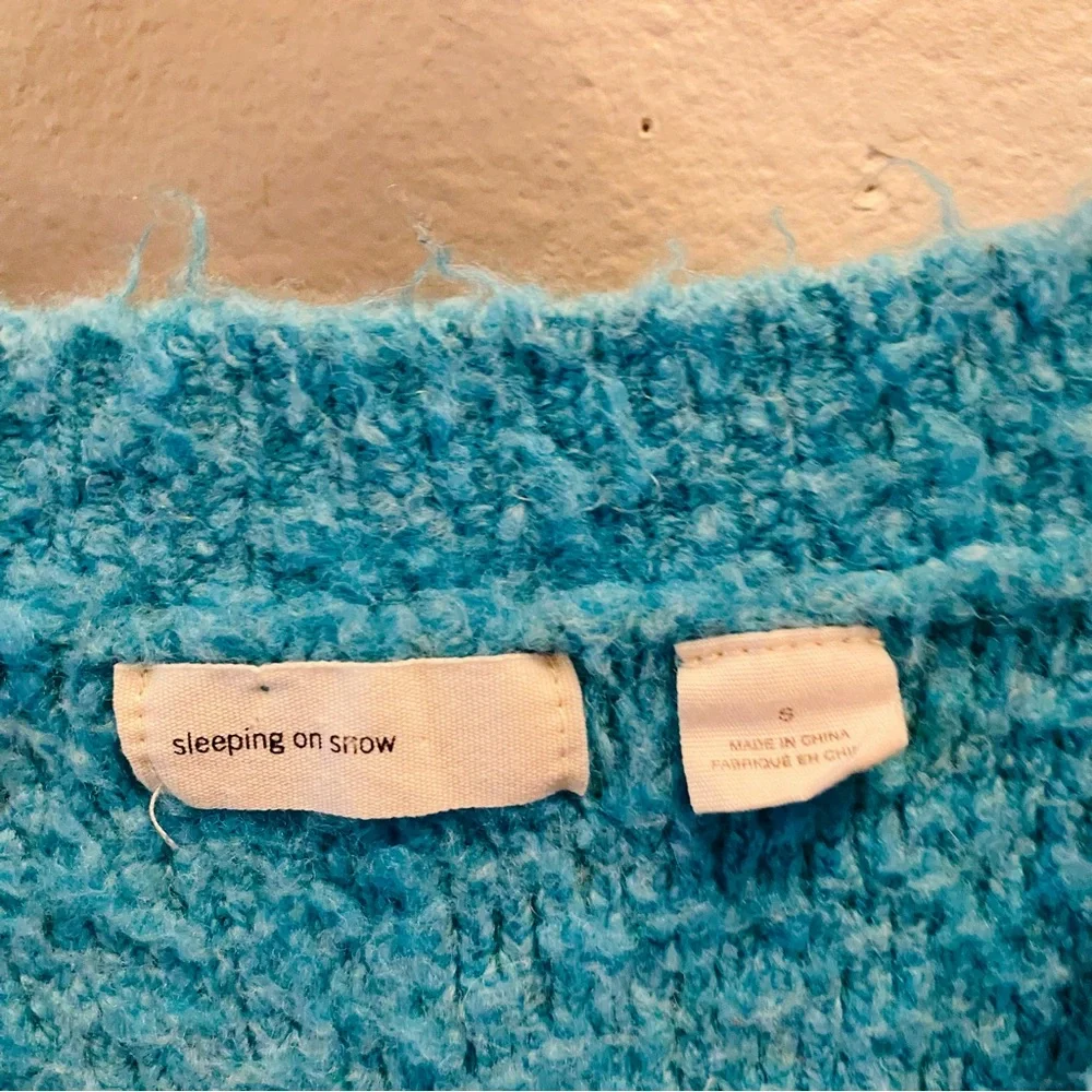 ANTHROPOLOGIE SLEEPING ON SNOW Blue Soft Wool Blend Sweater - Picture 3 of 4